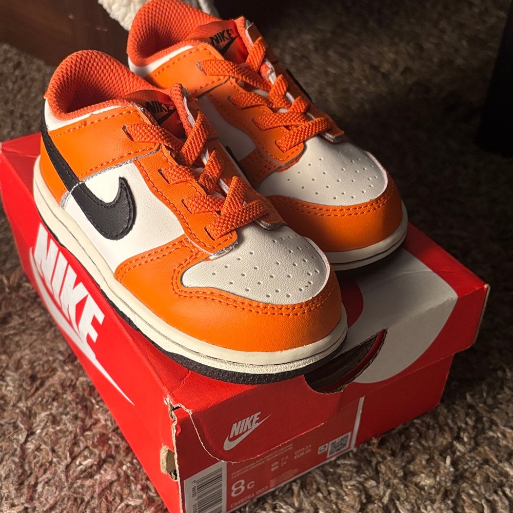 Nike Kids Orange and Black Sneakers